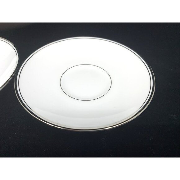 2 Waterford Kilbarry Platinum Cups and Saucers Footed Coffee Tea Fine Bone China - Picture 7 of 12